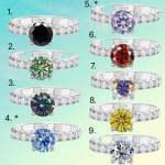 Genuine 925 Sterling Silver 1CT Round Cut Moissanite Ring (Size 5-9)