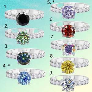 Genuine 925 Sterling Silver 1CT Round Cut Moissanite Ring (Size 5-9)