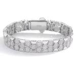 Unisex 18K 925 Sterling Silver 10*mm Full Moissanite Honeycomb Design Bracelet