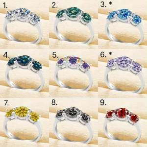 Genuine 925 Sterling Silver 2CT Round Cut 3-Stone Moissanite Gemstone Ring (5-9)