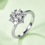 18K 925 Sterling Silver 1CT Twisted Love Heart Prongs Moissanite Ring (Size 6-9)