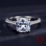 Genuine 925 Sterling Silver 3CT Cushion Cut Moissanite Eternity Ring (Size 5-9)