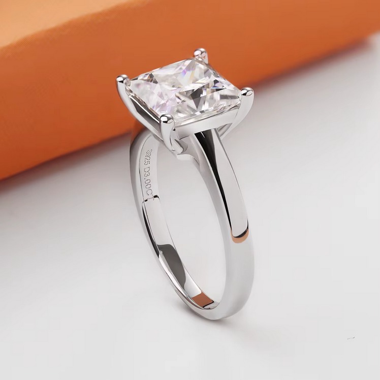 Elegant 925 Sterling Silver 3CT Princess Cut Moissanite Eternity Ring (Size 5-9) - Image 2