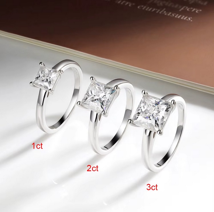 Elegant 925 Sterling Silver 3CT Princess Cut Moissanite Eternity Ring (Size 5-9) - Image 5