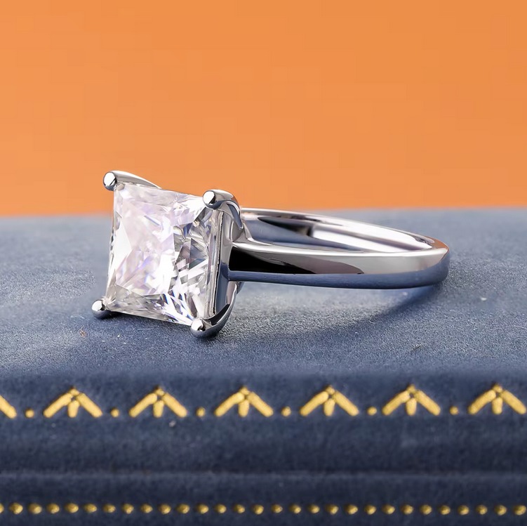Elegant 925 Sterling Silver 3CT Princess Cut Moissanite Eternity Ring (Size 5-9) - Image 4