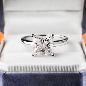 Elegant 925 Sterling Silver 3CT Princess Cut Moissanite Eternity Ring (Size 5-9)