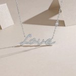 Elegant 925 Sterling Silver Full Moissanite ‘Love’ Lettering Pendant Choker (17″)