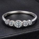 Elegant 18K 925 Sterling Silver 0.4CT Round Cut Full Moissanite Ring (Size 6-8)