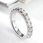 18K 925 Sterling Silver 1.3, 1.5, 2.0, 3.0*mm Semi-Pave Moissanite Eternity Ring