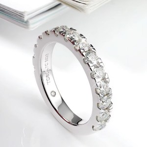 18K 925 Sterling Silver 1.3, 1.5, 2.0, 3.0*mm Semi-Pave Moissanite Eternity Ring