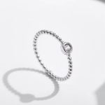 Delicate 925 Sterling Silver 0.1CT Moissanite Stackable Beads Ring (Size 5-9)