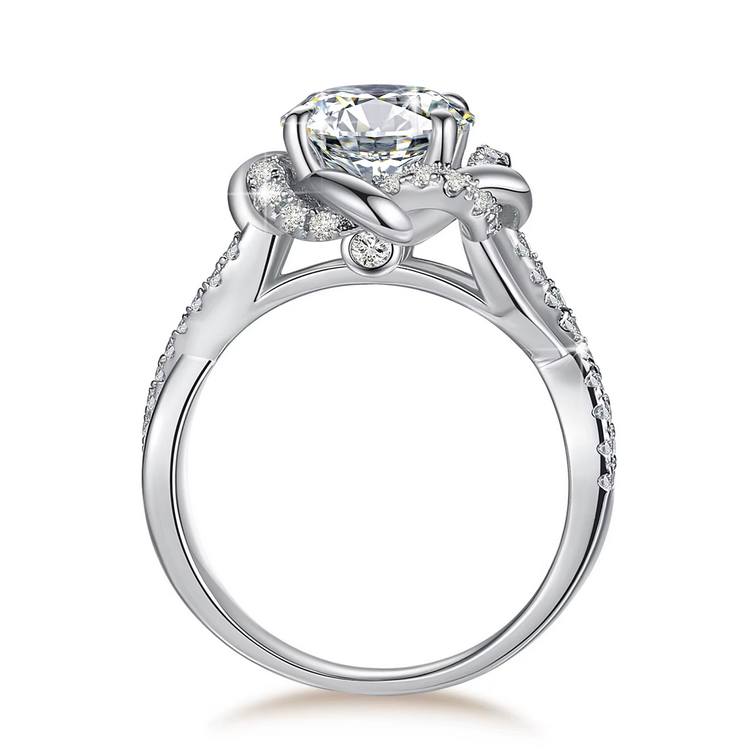 18K 925 Sterling Silver 2CT Round Cut Infinity Star Moissanite Ring (Size 6-10) - Image 4