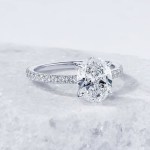 Luscious 18K 925 Sterling Silver 2CT Oval Cut Sparkling Moissanite Ring (5-9)