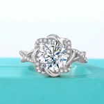 18K 925 Sterling Silver 2CT Round Cut Infinity Star Moissanite Ring (Size 6-10)