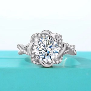 18K 925 Sterling Silver 2CT Round Cut Infinity Star Moissanite Ring (Size 6-10)