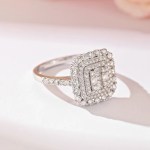 Luxury 18K 925 Sterling Silver Full Moissanite Exquisite Design Ring (Size 5-9)