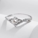 Genuine 925 Sterling Silver 0.5CT Moissanite V-Style Exquisite Crown Ring (5-9)