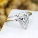Platinum 925 Sterling Silver 2CT Pear Cut Sparkling Moissanite Ring (Size 5-9)