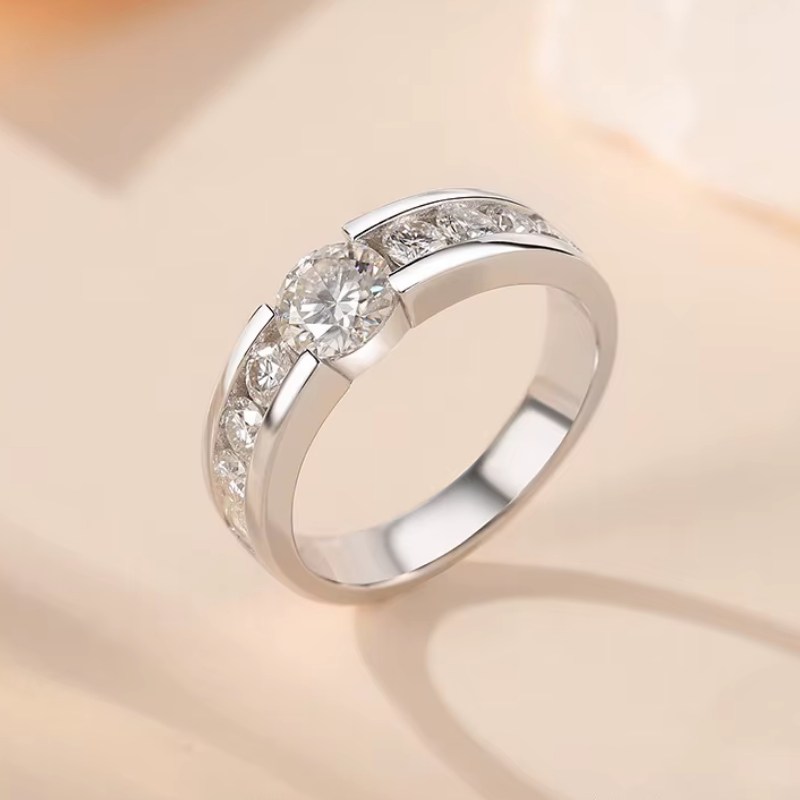 Unisex 18K 925 Sterling Sliver 1.8CT Full Moissanite Luxury Ring (Size 7-11) - Image 2