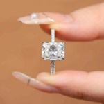 Luxury 925 Sterling Silver 1CT Radiant Cut Dazzling Moissanite Ring (Size 5-9)