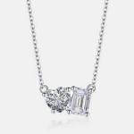 Genuine 925 Sterling Silver 2CT Moissanite Heart/Radiant/Emerald Cut Pendant