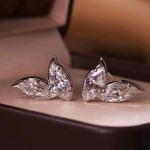 Genuine 925 Sterling Silver 4.0CT Marquise Cut Moissanite Stud Earrings