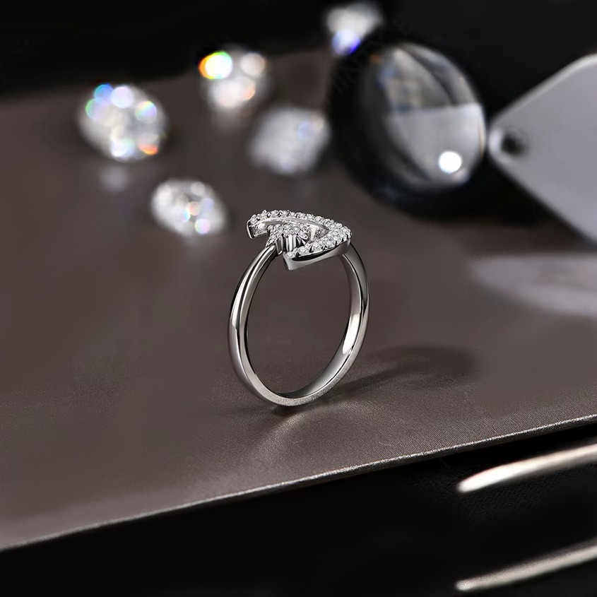 18K 925 Sterling Silver Full Moissanite Moon & Star Luxury Ring (Size 5-10) - Image 4