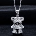 Men's 18K 925 Sterling Silver Full Moissanite Iced Out Papa Bear Pendant