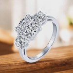 Exquisite 18K 925 Sterling Silver 3.5CT Cushion Cut 3-Stone Moissanite Ring (Size 5-10)