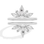 Luxury 18K 925 Sterling Silver Full Moissanite Crown Design Ring (Size 5-10)