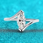 Exquisite 18K 925 Sterling Silver 1CT Marquise Cut Moissanite Design Ring (5-9)