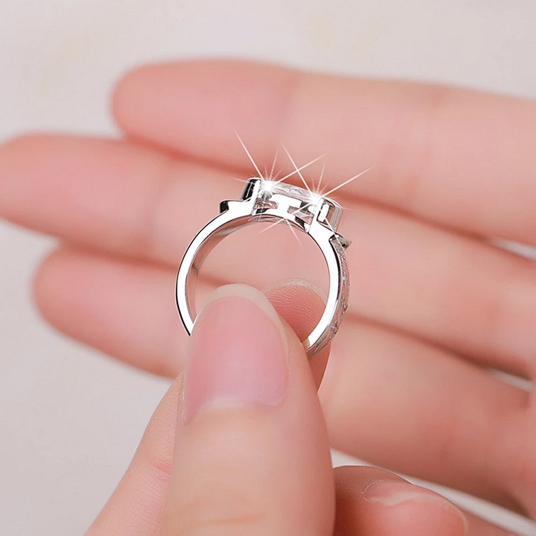 Exquisite 925 Sterling Silver 1CT Marquise Cut Moissanite Designer Ring (5-9) - Image 4