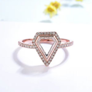 18K 925 Sterling Silver 2CT Portrait Cut Full Moissanite Ring (Size 6-10)