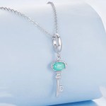 Exquisite 18K 925 Sterling Silver Necklace/Bracelet Fit Key Charm Pendant