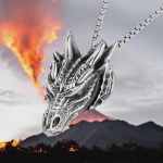 Men’s Vintage 316L Stainless Steel Retro Dragon Head Pendant Necklace
