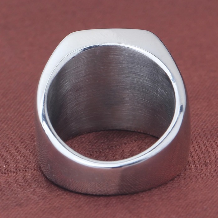 Men’s 316L Polished Stainless Steel Big Square Signet Ring (Size 8-15) - Image 6