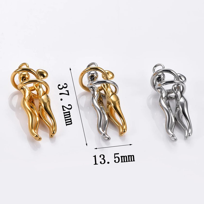 Quality Stainless Steel Couples/Lovers Hugging Pendant Necklace – 20″ - Image 5