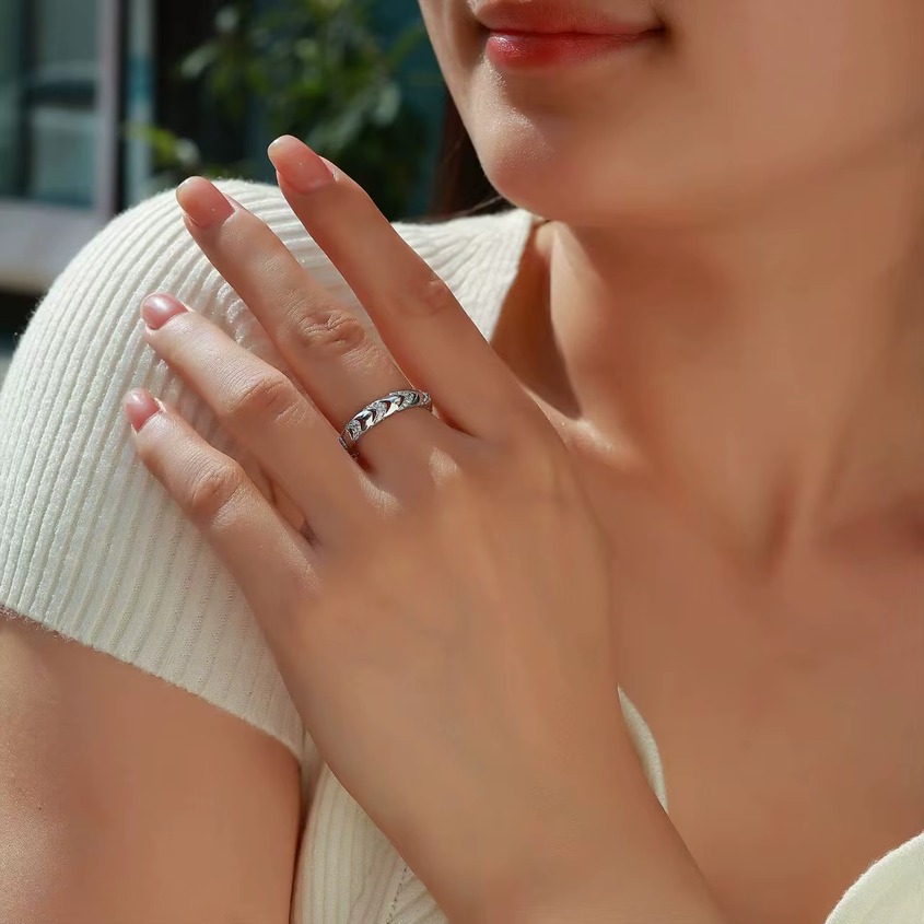 Platinum 925 Sterling Silver Full Moissanite 4MM Eternity Design Ring (Size 5-9) - Image 2