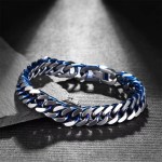 Men’s 11MM Quality Stainless Steel 2-Tone Cuban Link Chain Bracelet (8.2″)