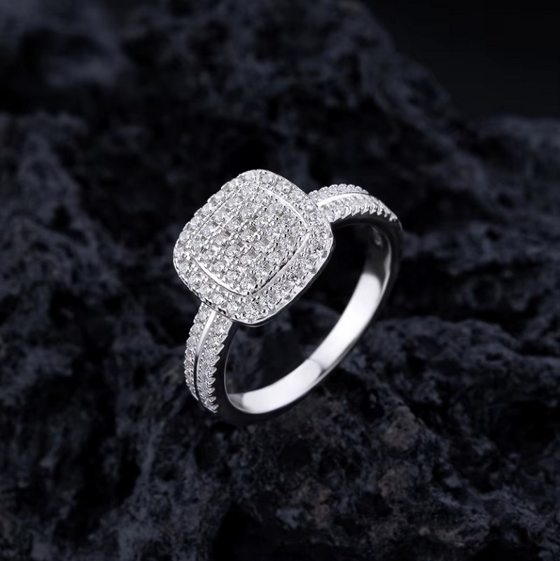 Platinum 925 Sterling Silver Full Pave A5 Sparkling Zirconia Ring (Size 5-10) - Image 3