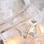 Genuine 925 Sterling Silver Triple Hollow Butterflies Pendant Choker (17″)
