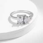 Exquisite 925 Sterling Silver A+ Sparkling Zirconia Geometric Ring (Size 5-9)