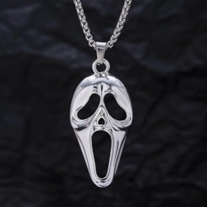 Men’s Creative Hollow Face Scream Mask Pendant Necklace