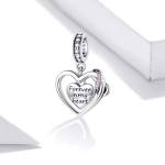 Genuine 925 Sterling Silver “Forever in my heart” Infinity Love Charm Pendant