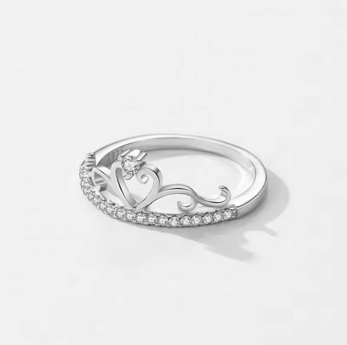 Luxury 925 Sterling Silver Exquisite A+ Zirconia Crown Ring (Size 5-9) - Image 3
