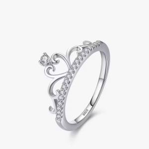 Luxury 925 Sterling Silver Exquisite A+ Zirconia Crown Ring (Size 5-9)