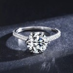Luxurious 925 Sterling Silver 3CT Sparkling Zirconia Solitaire Ring Size (5-8.75)
