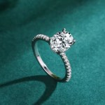 Genuine 925 Sterling Silver A5 Oval Cut Zirconia Luxury Ring (Size 5-12)