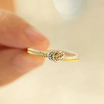 Elegant Silver/Gold Plated Two-toned Twisted Knot Creative Ring (Size 6-10)