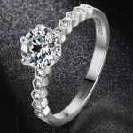 Exquisite 925 Sterling Silver 1CT Full Moissanite Honeycomb Design Ring (Size 4-10)